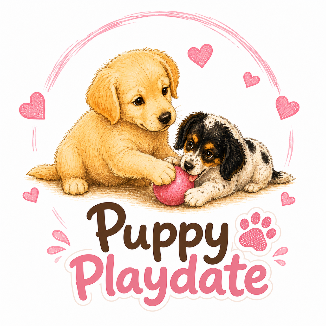 Puppy Playdate logo with two puppies